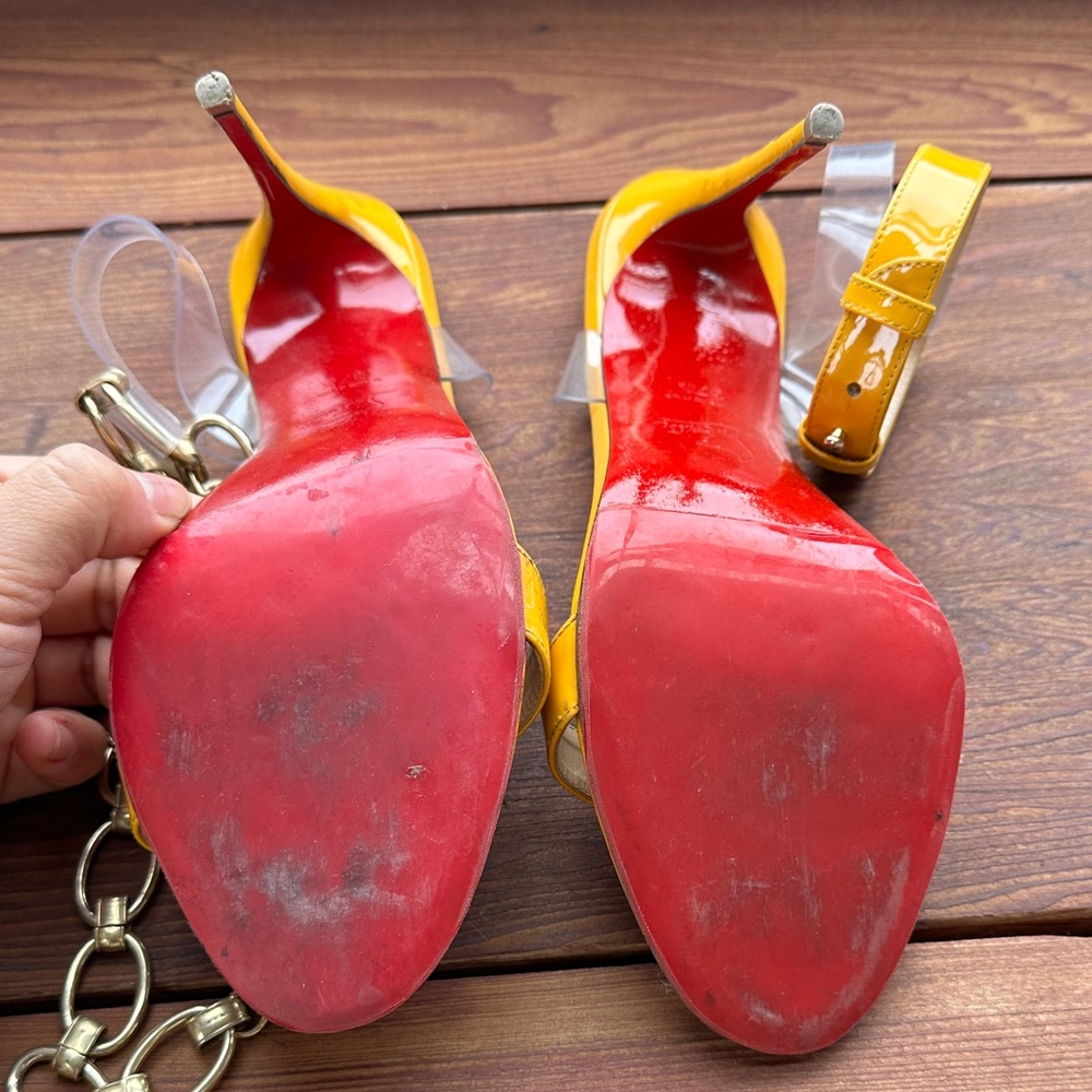 Christian Louboutin Yellow Heeled Sandals - Picture 5 of 7